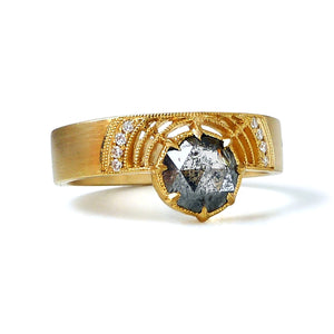 Paloma Ring w/ Salt and Pepper Rose Cut Diamond