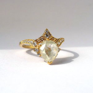 
            
                Load image into Gallery viewer, Protea Ring with Icy Gray Diamond Pear
            
        