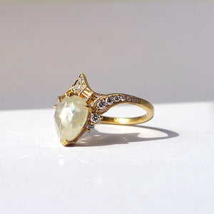 
            
                Load image into Gallery viewer, Protea Ring with Icy Gray Diamond Pear
            
        