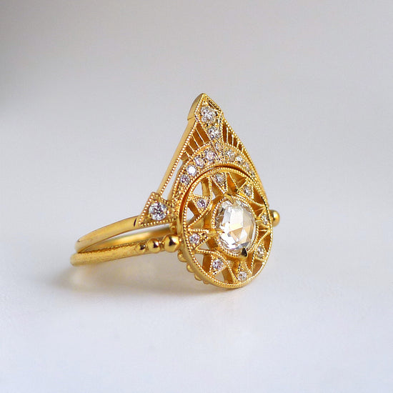Zenith Ring w/ White Rose Cut Diamond