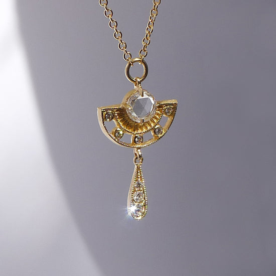 Arden Pendant with Diamond Drop