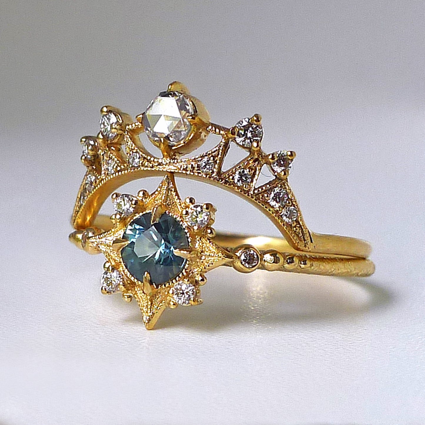 Load image into Gallery viewer, Astrid Luna Ring with Rose Cut Diamond
