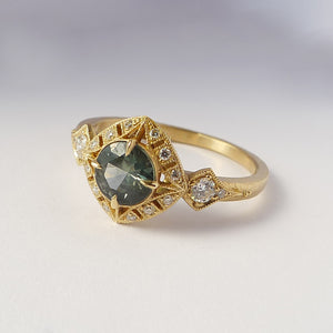 Basilea Ring with Teal Montana Sapphire