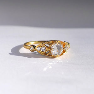 Isadora Ring w/ 5mm White Rose Cut Diamond