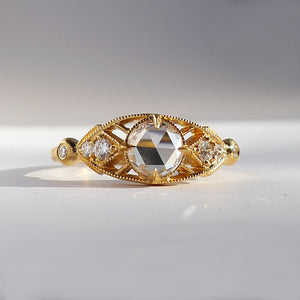 Isadora Ring w/ 5mm White Rose Cut Diamond