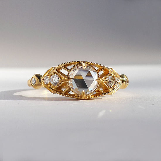 Isadora Ring w/ 5mm White Rose Cut Diamond