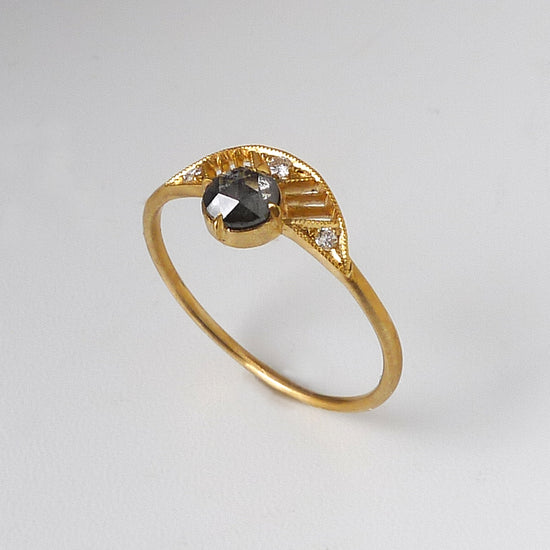 Leanne Ring w/ Salt and Pepper Rose Cut Diamond