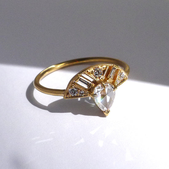 Leanne Ring With Rose Cut Pear Diamond