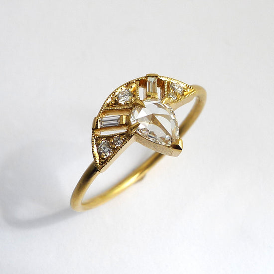 Leanne Ring With Rose Cut Pear Diamond