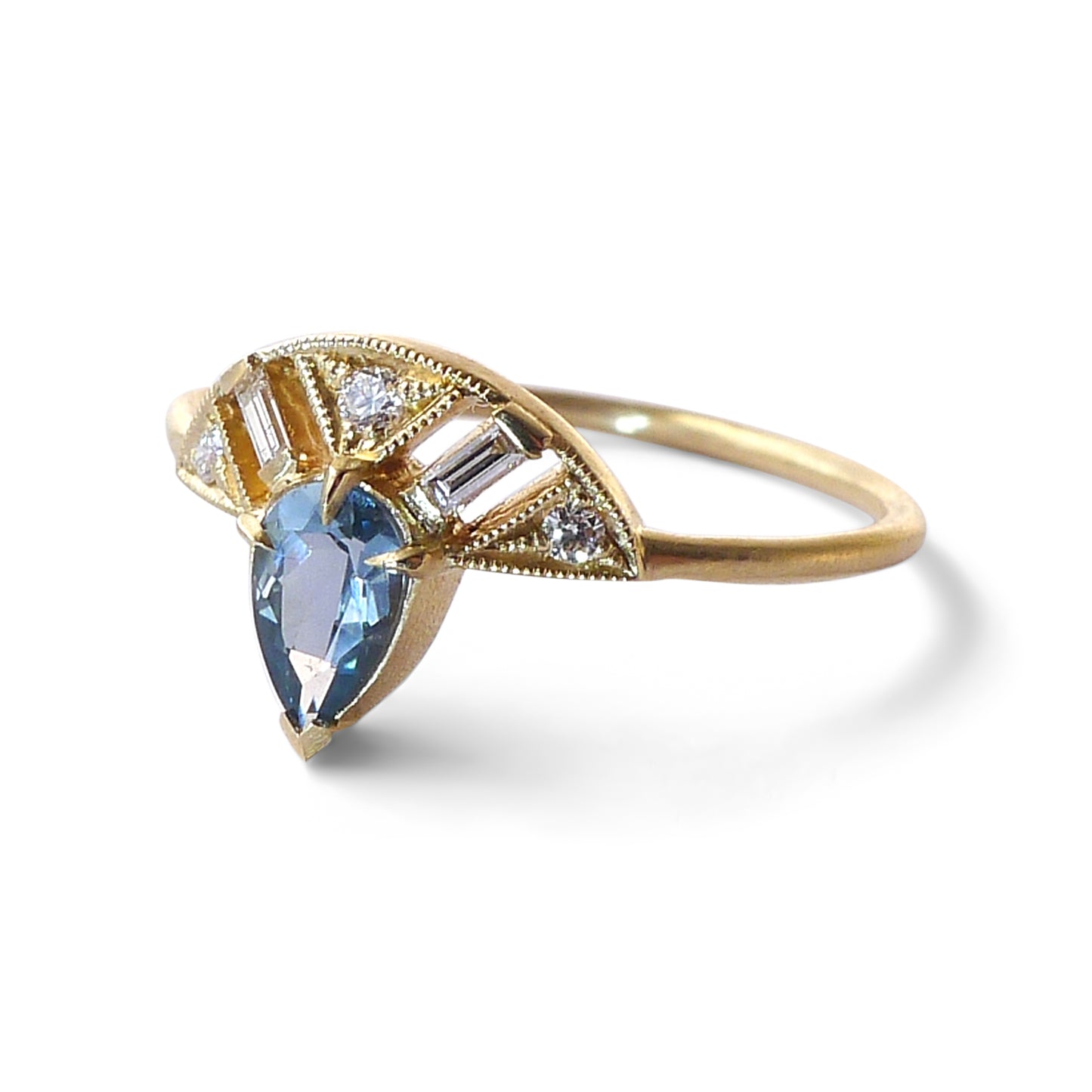 Leanne Ring With Pear Montana Sapphire