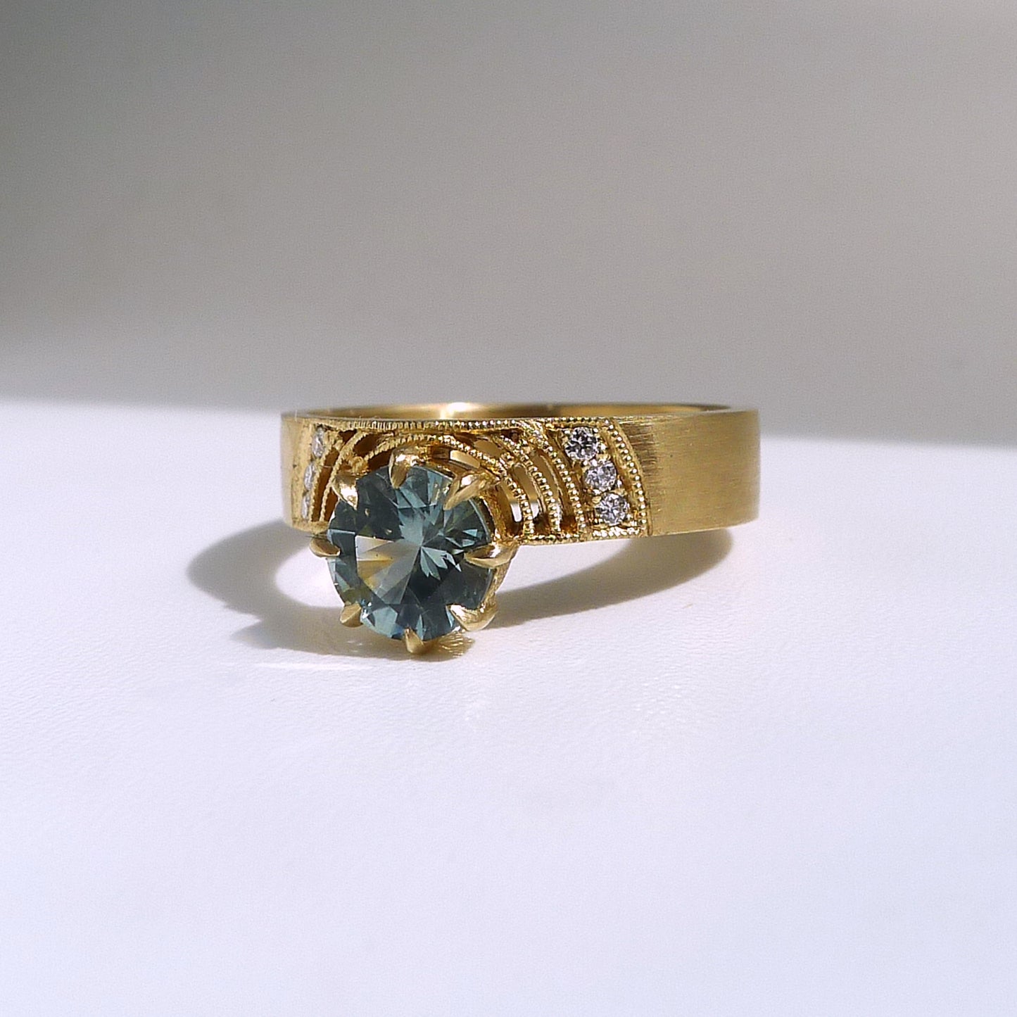 Paloma Ring With Mint Green Sapphire