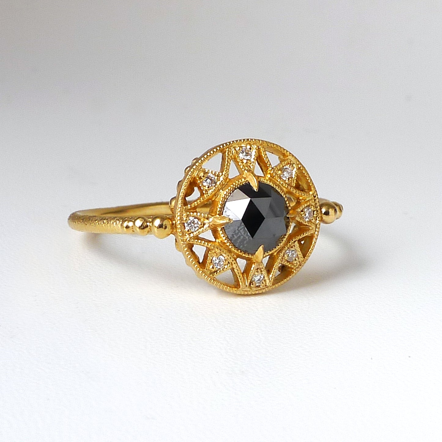 Zenith Ring w/ Black Rose Cut Diamond